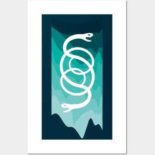 Two-headed snake flag Posters and Art